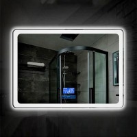 Зеркалo для ванной Dusel DE-M3051 75x100см Увеличительная линза+ сенсорное включение+подогрев+часы/темп