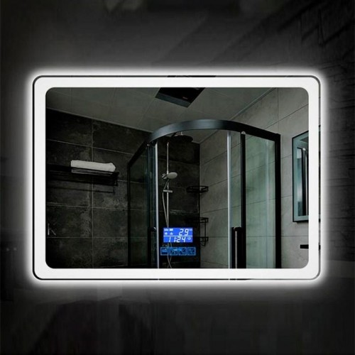 Дзеркало для ванної Dusel DE-M3051 75x100см Увеличительная линза+ сенсорное включение+подогрев+часы/темп