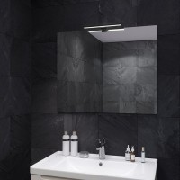 Зеркало для ванной Sanwerk SIMPLI Minima 80*65 со светильником LED NC-LE71 black (30 cm) AL